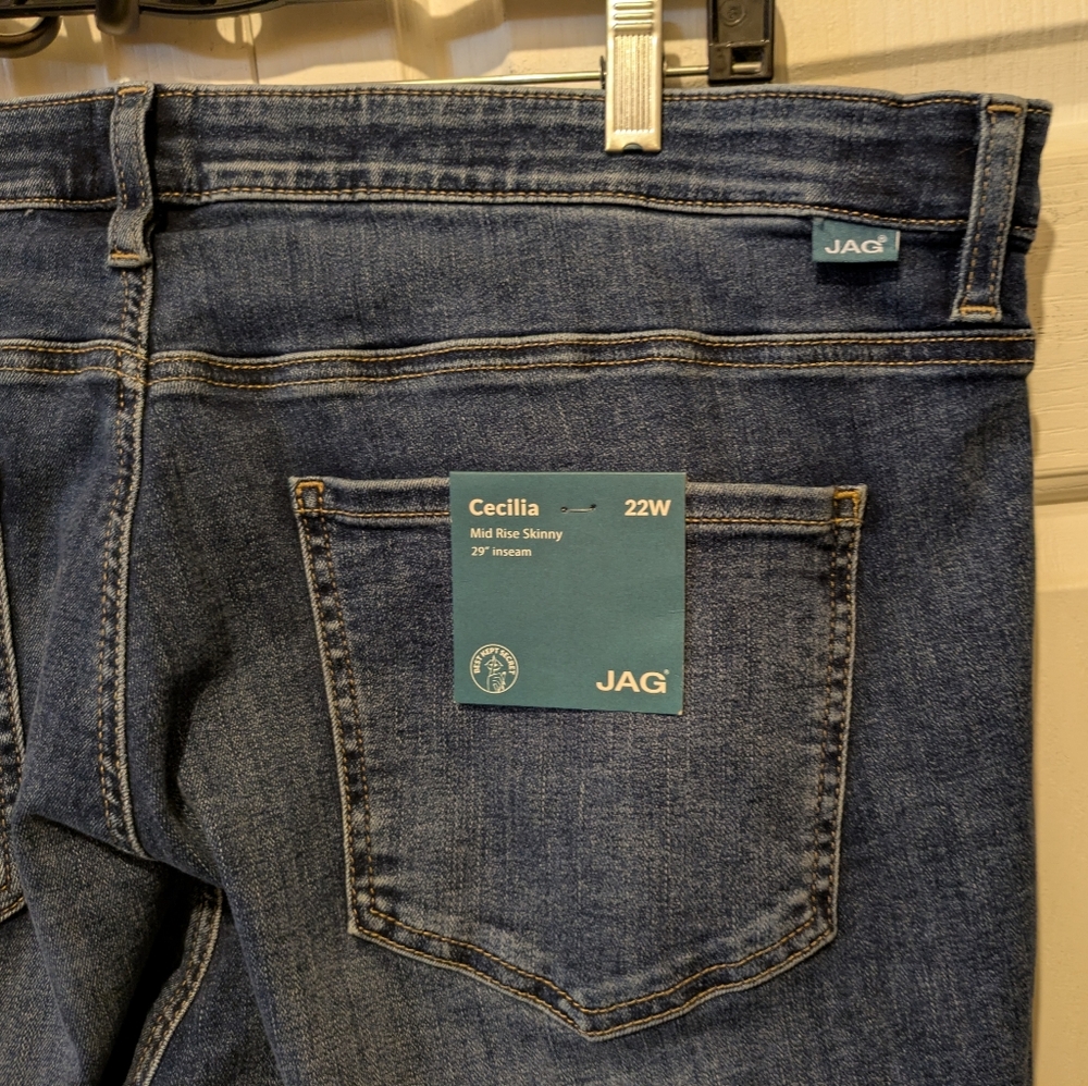 Jag Mid Rise Cecilia Skinny In Sky Blue Plus Size 22W New With Tags! - Picture 16 of 16